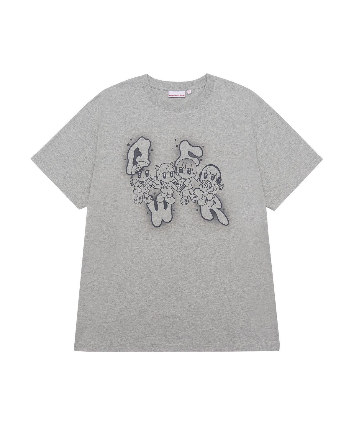 아메스 월드와이드(AMES-WORLDWIDE) QWER CHARACTER TEE GREY