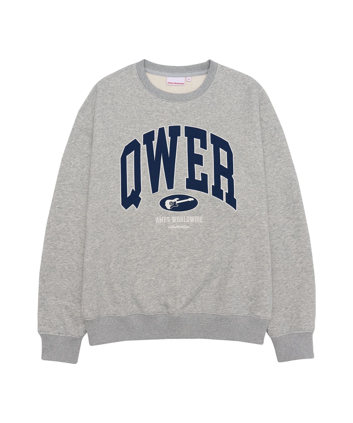 아메스 월드와이드(AMES-WORLDWIDE) QWER BASIC APPLIQUE SWEATSHIRT GREY