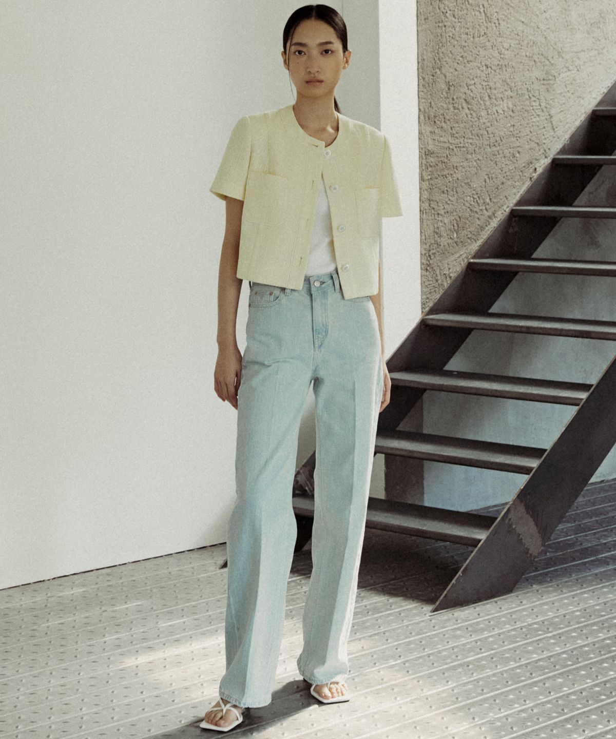 오떼뜨(OCTETTE) SUMMER LINE TWEED JK_2COLOR