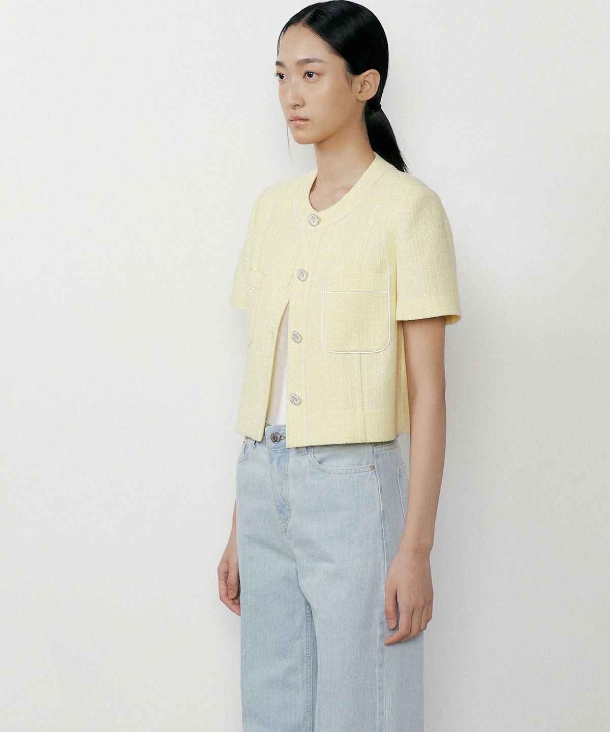 오떼뜨(OCTETTE) SUMMER LINE TWEED JK_2COLOR