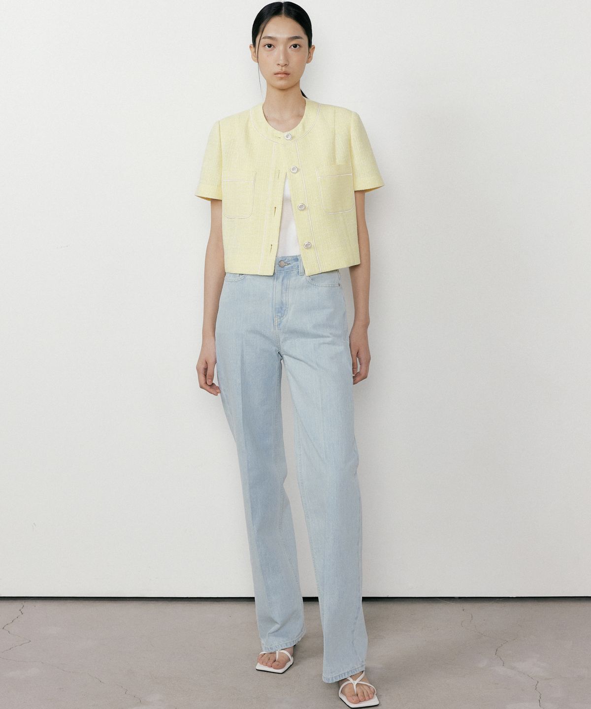 오떼뜨(OCTETTE) SUMMER LINE TWEED JK_2COLOR