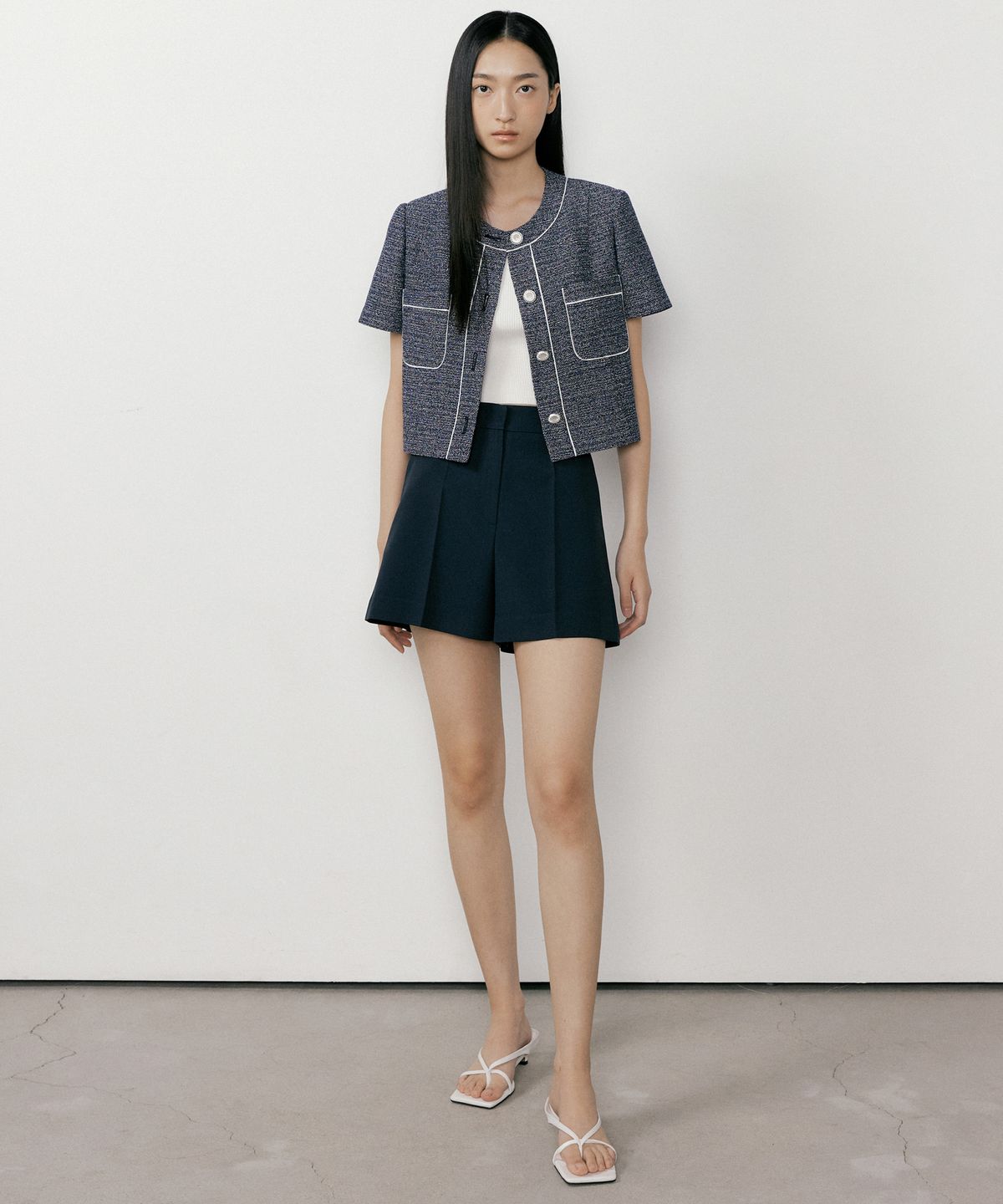 오떼뜨(OCTETTE) SUMMER LINE TWEED JK_2COLOR