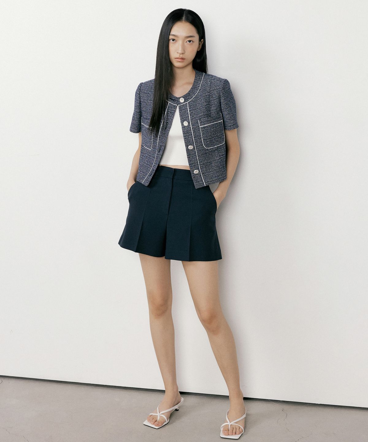 오떼뜨(OCTETTE) SUMMER LINE TWEED JK_2COLOR