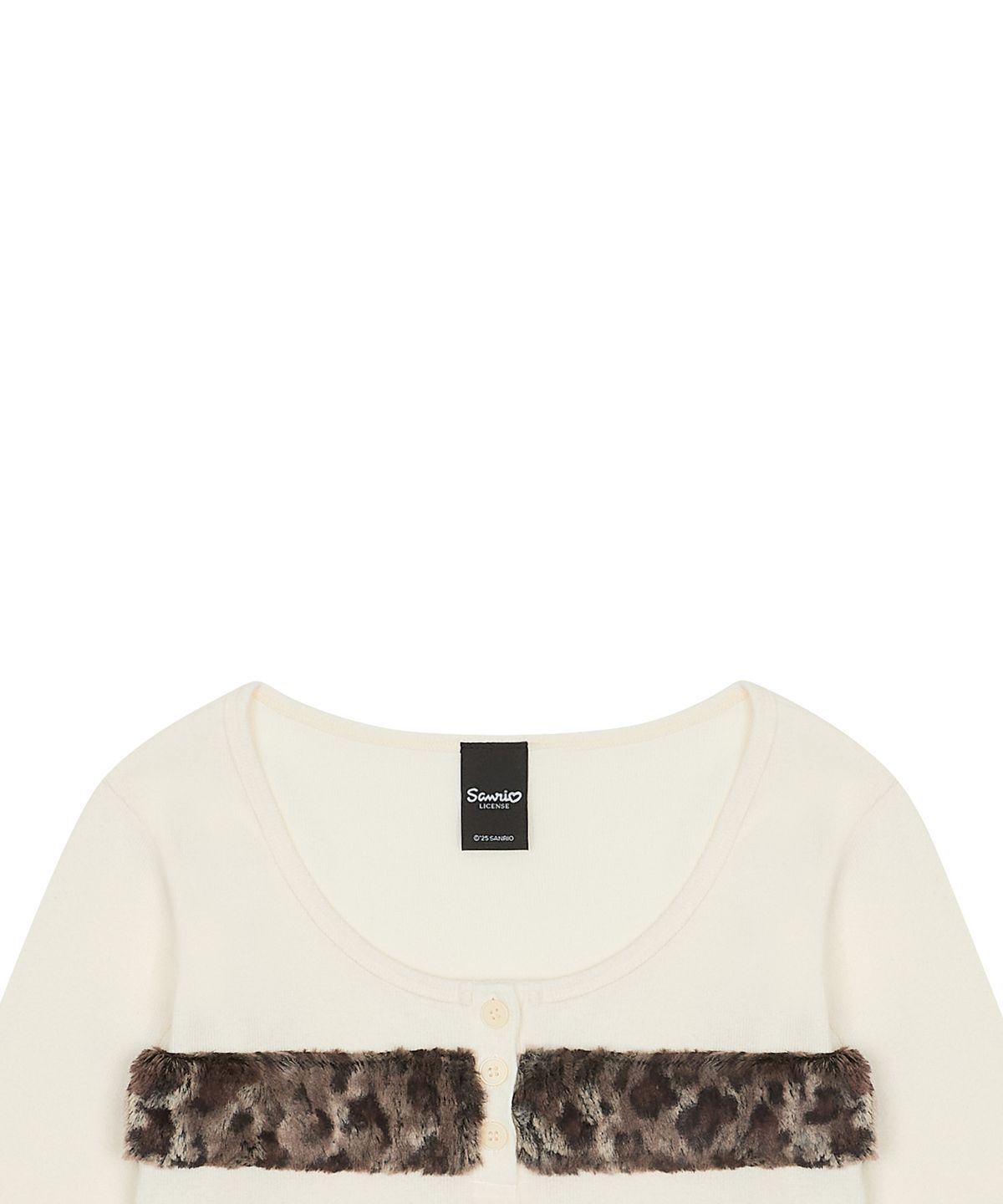 러브이즈트루(LUVISTRUE) [MY MELODY] FUR BUTTON SLEEVE TEE(WHITE)