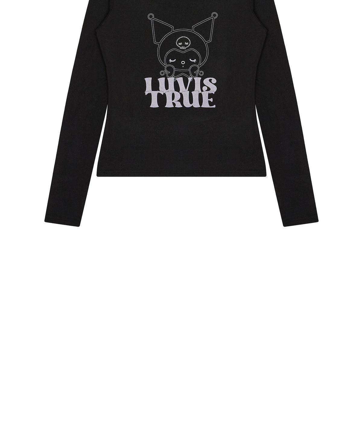 러브이즈트루(LUVISTRUE) [KUROMI] HOOD T-SHIRT(BLACK)