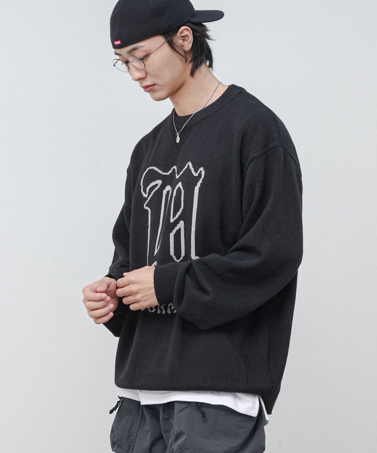 모더먼트(MODERMENT) 워셔블 오르딕 오버 니트 [블랙]