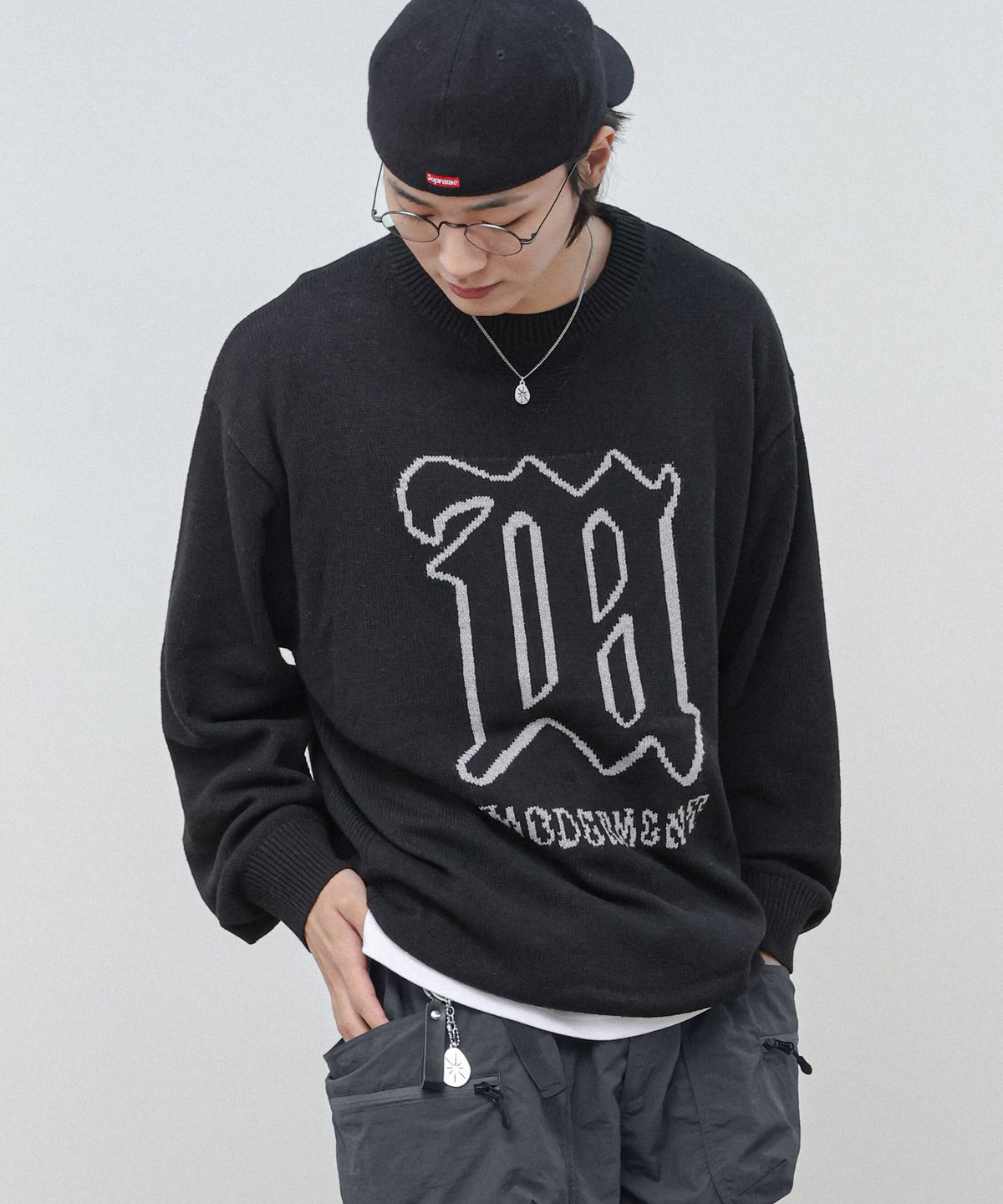 모더먼트(MODERMENT) 워셔블 오르딕 오버 니트 [블랙]
