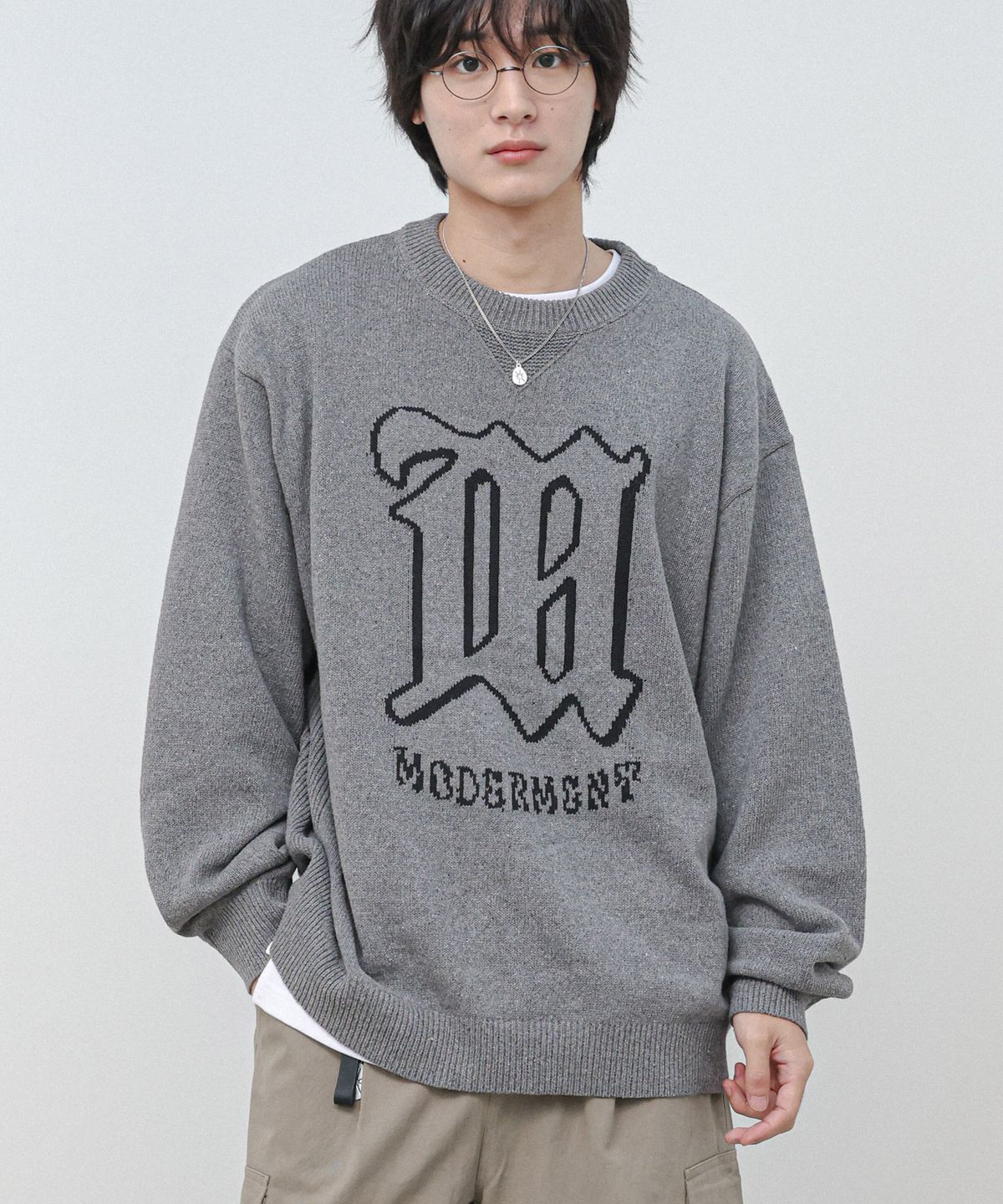 모더먼트(MODERMENT) 워셔블 오르딕 오버 니트 [차콜]