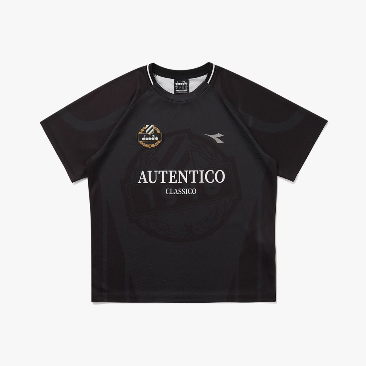 디아도라(diadora) 헤리티지 저지 러닝 반팔 티셔츠 BLACK