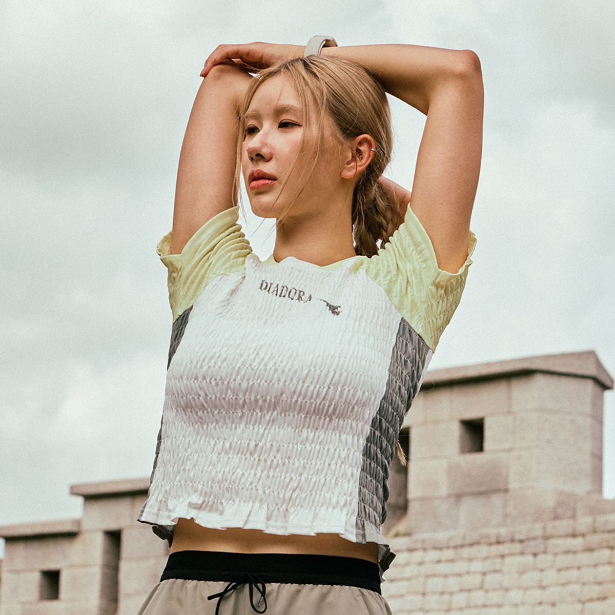 디아도라(diadora) 풋볼 아카이브 링클 저지 반팔 티셔츠 우먼 OFF WHITE