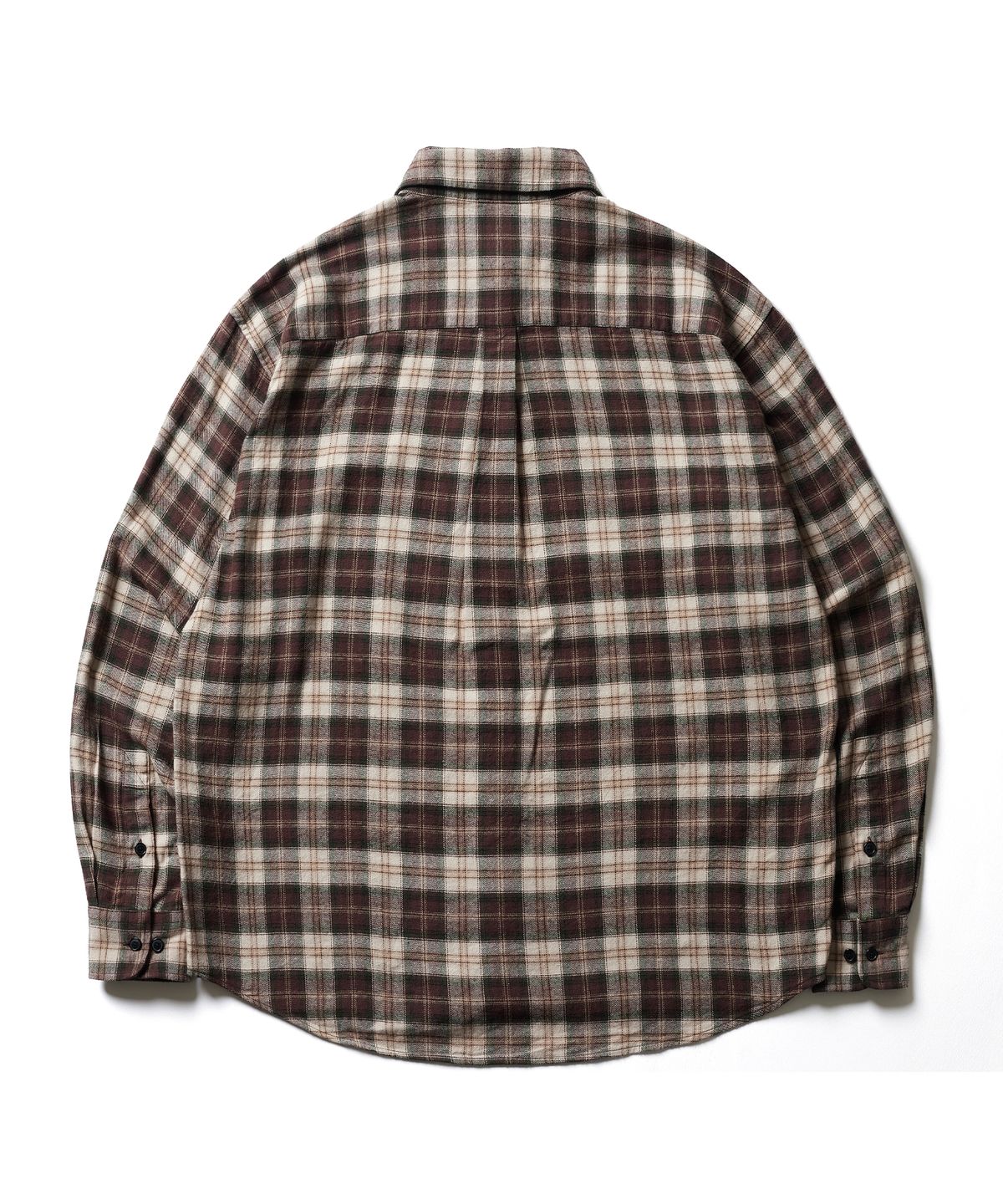 에스파이(ESFAI) ONE POCKET PLAID SHIRT (BROWN)