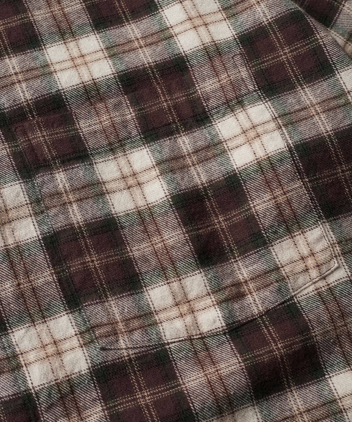 에스파이(ESFAI) ONE POCKET PLAID SHIRT (BROWN)