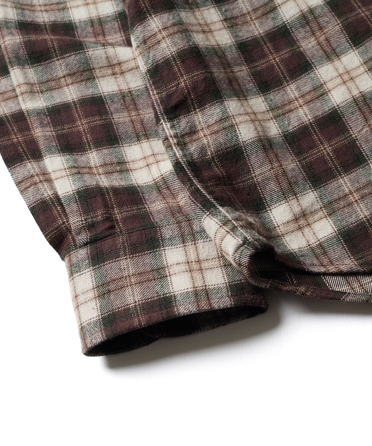 에스파이(ESFAI) ONE POCKET PLAID SHIRT (BROWN)