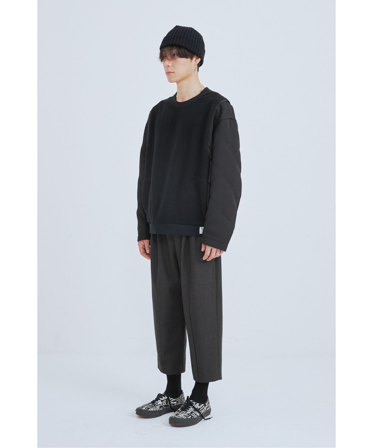 래코드(RECODE) Bomber Sleeve Detail Sweashirts_RKTAW23610BKX