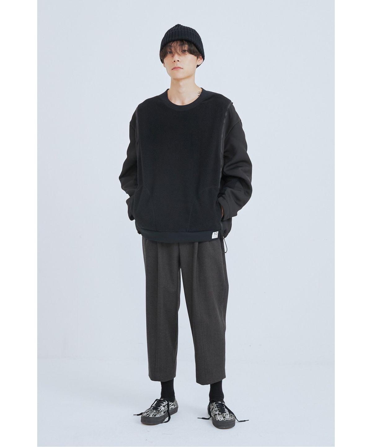 래코드(RECODE) Bomber Sleeve Detail Sweashirts_RKTAW23610BKX
