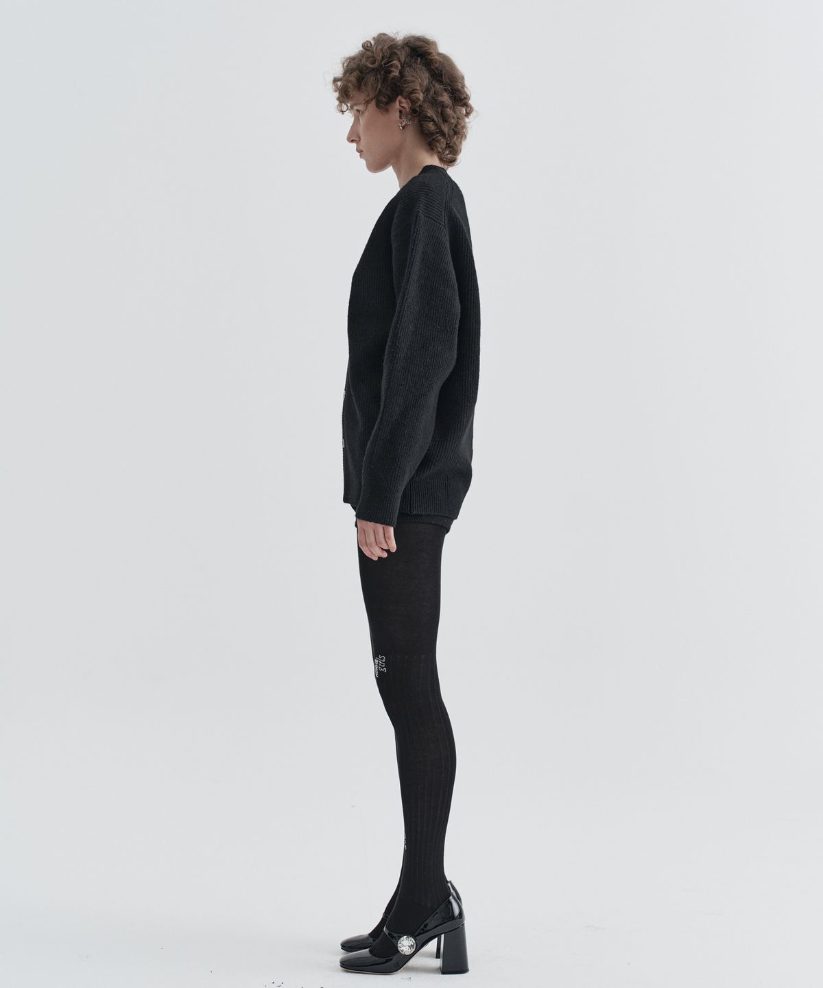 이지오 우먼(EZIO WOMEN) W Verre Hachi Y-Neck Cardigan_Black
