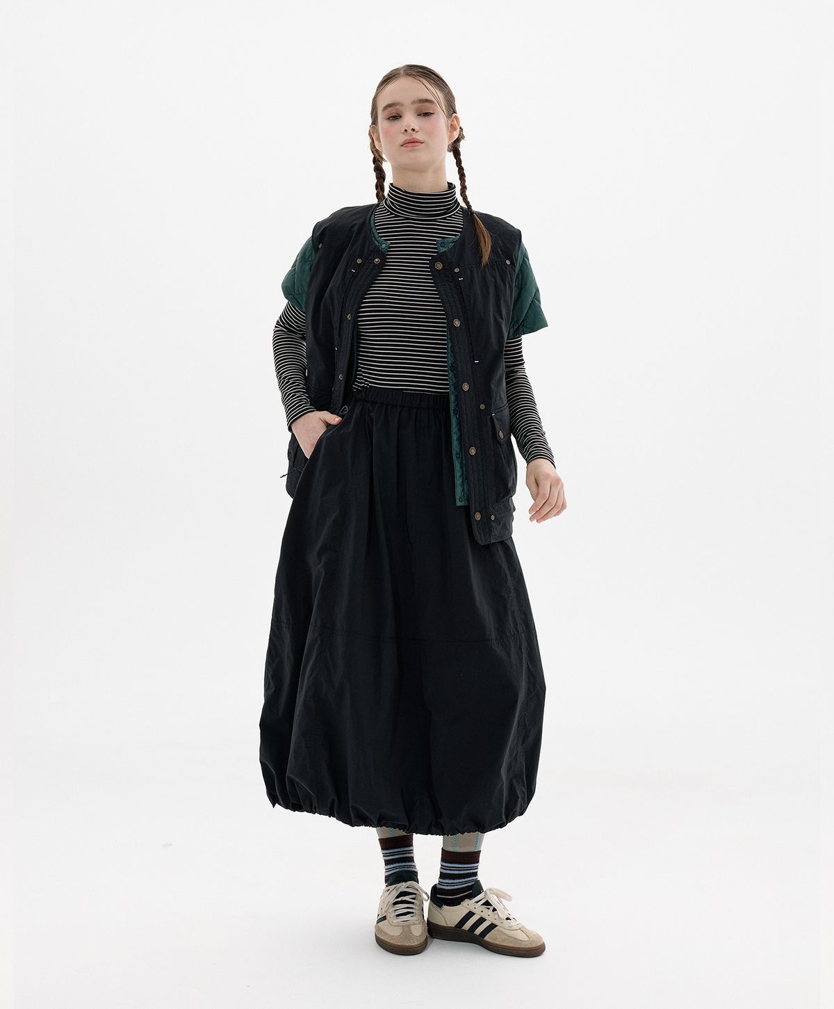 누크피터(NUUKFITTER) 838 BALLOON LONG SKIRT_WOMEN [BLACK]