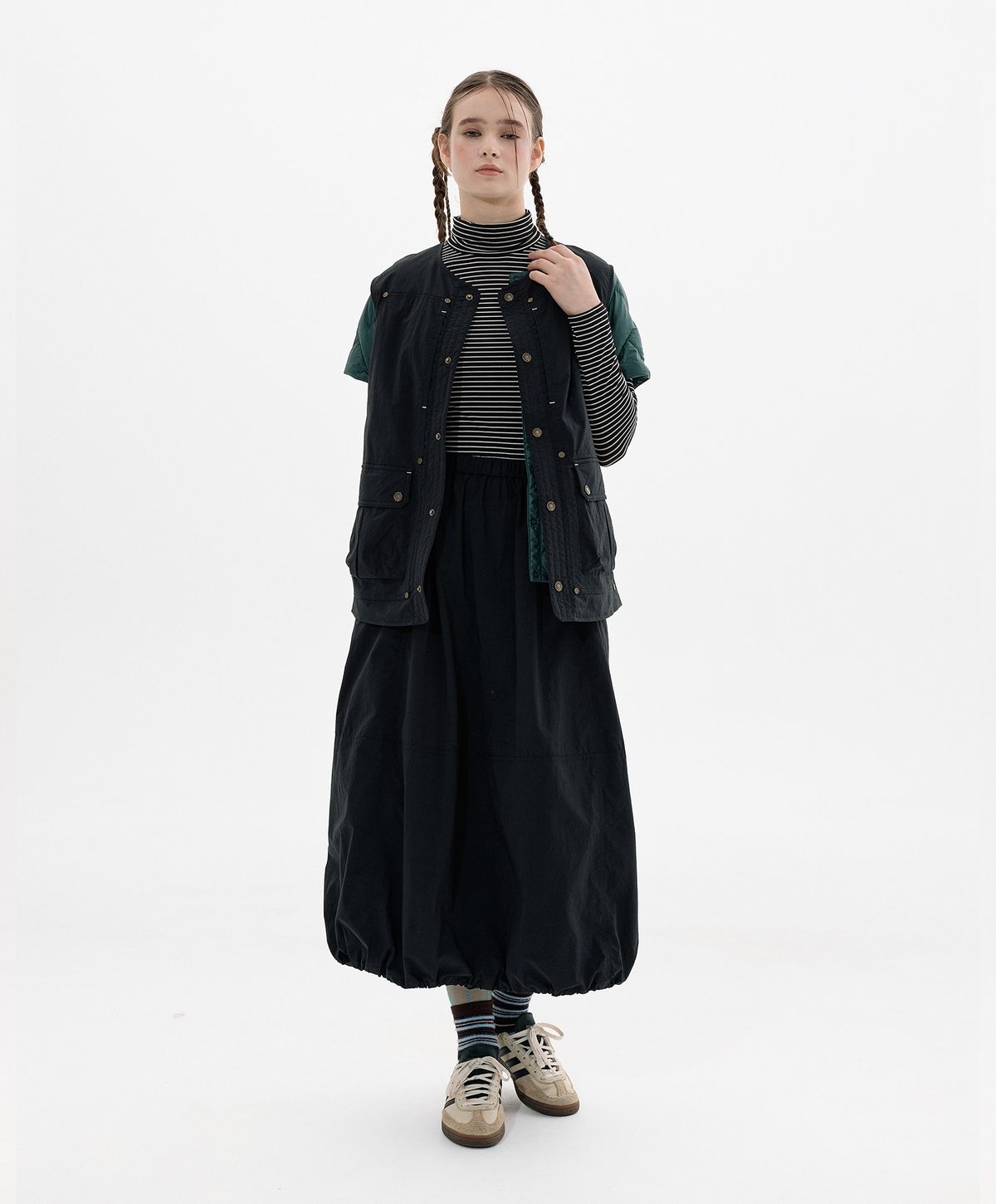 누크피터(NUUKFITTER) 838 BALLOON LONG SKIRT_WOMEN [BLACK]