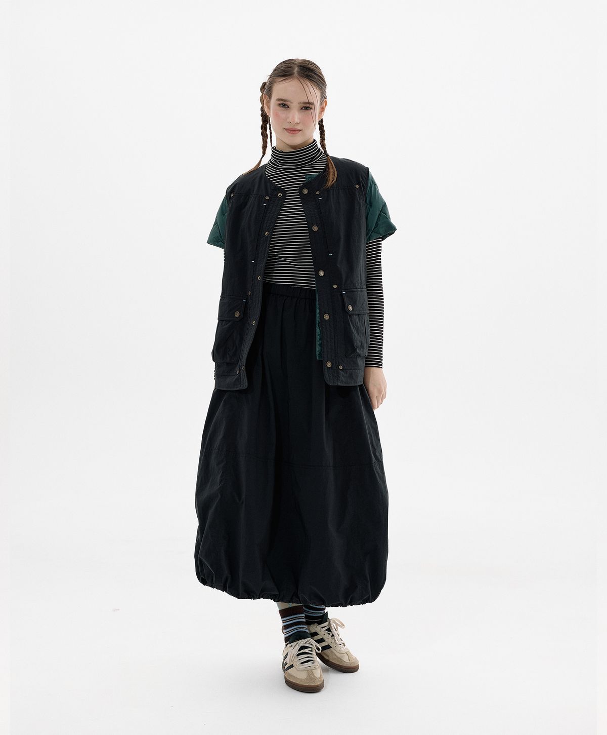 누크피터(NUUKFITTER) 838 BALLOON LONG SKIRT_WOMEN [BLACK]
