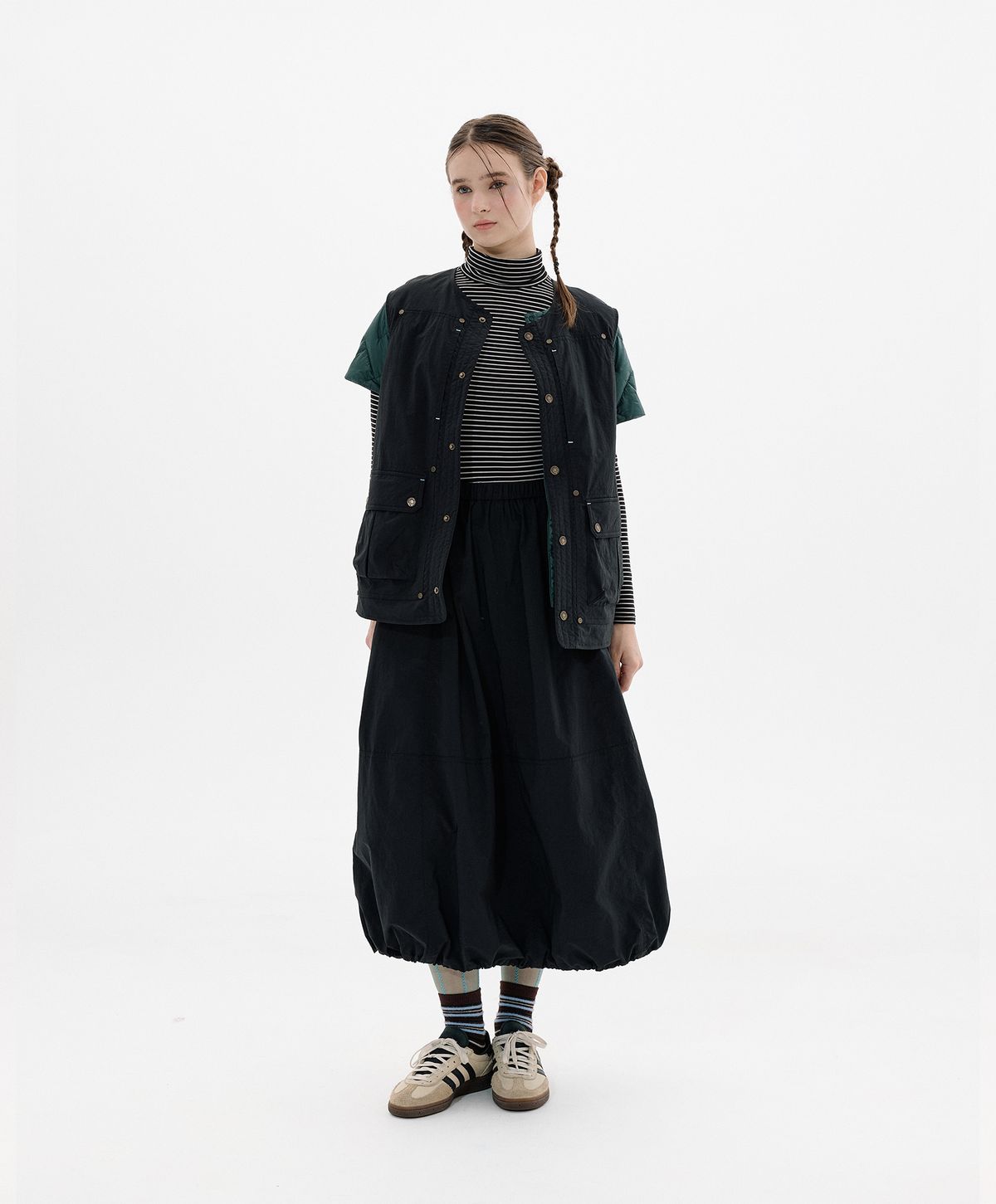 누크피터(NUUKFITTER) 838 BALLOON LONG SKIRT_WOMEN [BLACK]