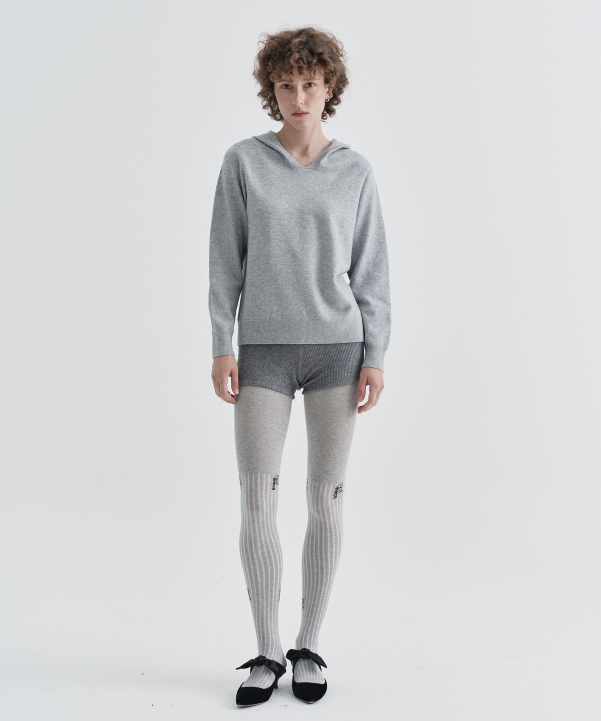 이지오 우먼(EZIO WOMEN) W Essential Hoodie Knit_Grey