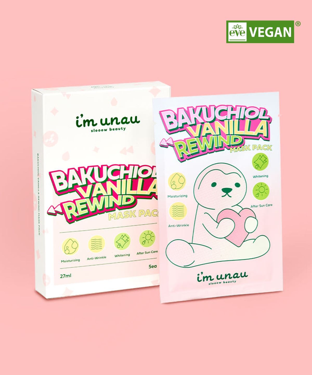 아임우나우(IMUNAU) 아임우나우 바쿠치올 바닐라 리와인드 마스크팩 27ml*5개입