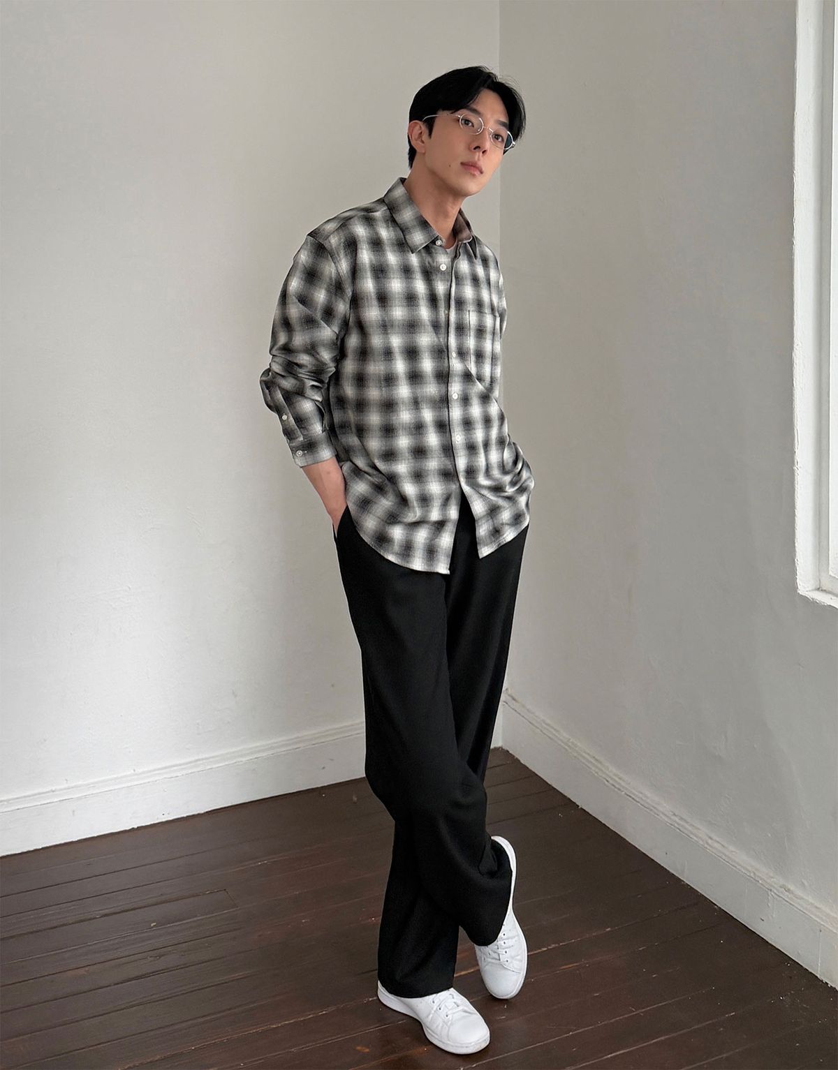 컨셉원(CONCEPTS1ONE) 릴렉스드 체크 셔츠 10045903/045903 [2color]