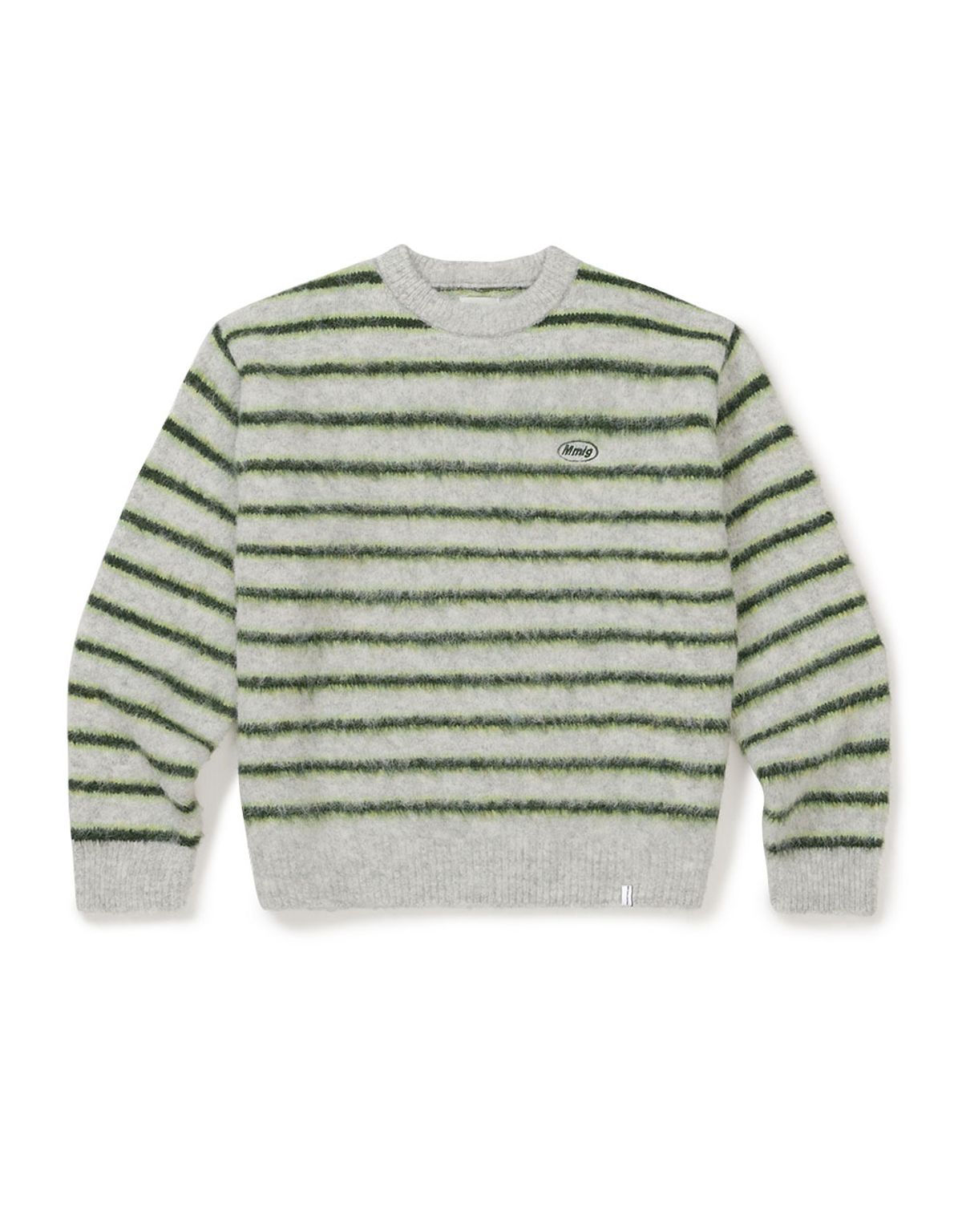 엠엠엘지(MMLG) [Mmlg] HAIRLY STRIPE KNIT (GREY)