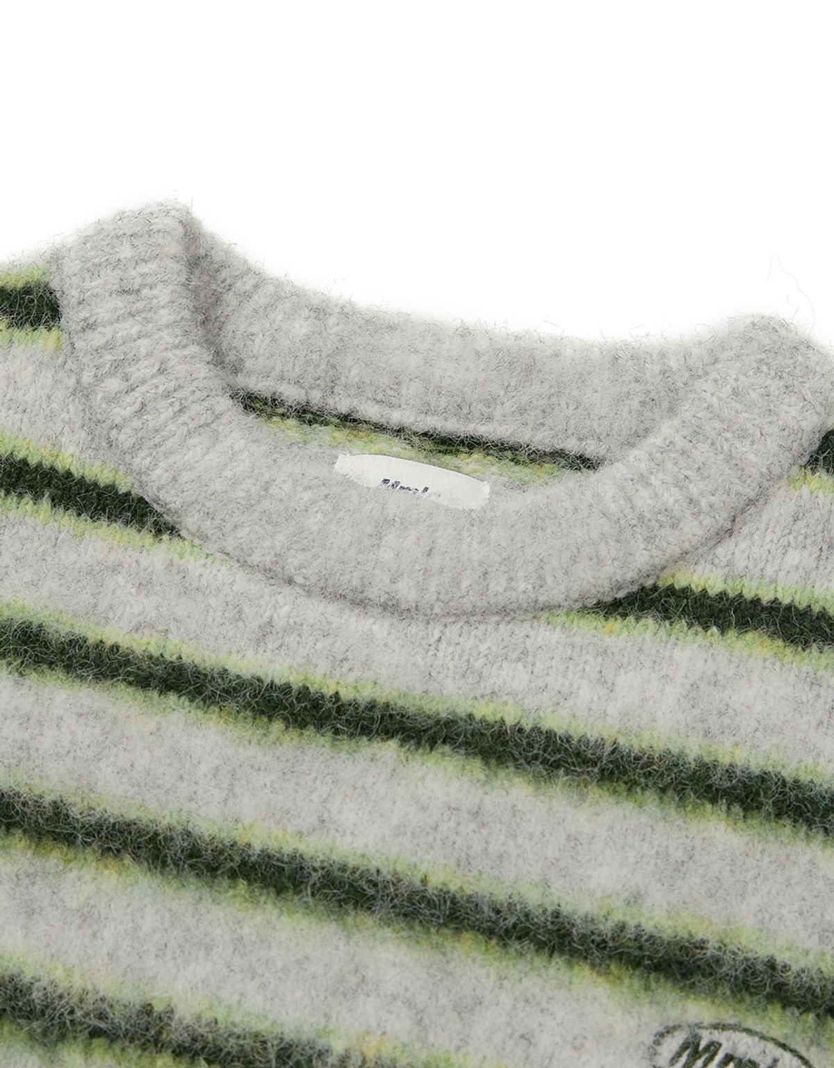 엠엠엘지(MMLG) [Mmlg] HAIRLY STRIPE KNIT (GREY)