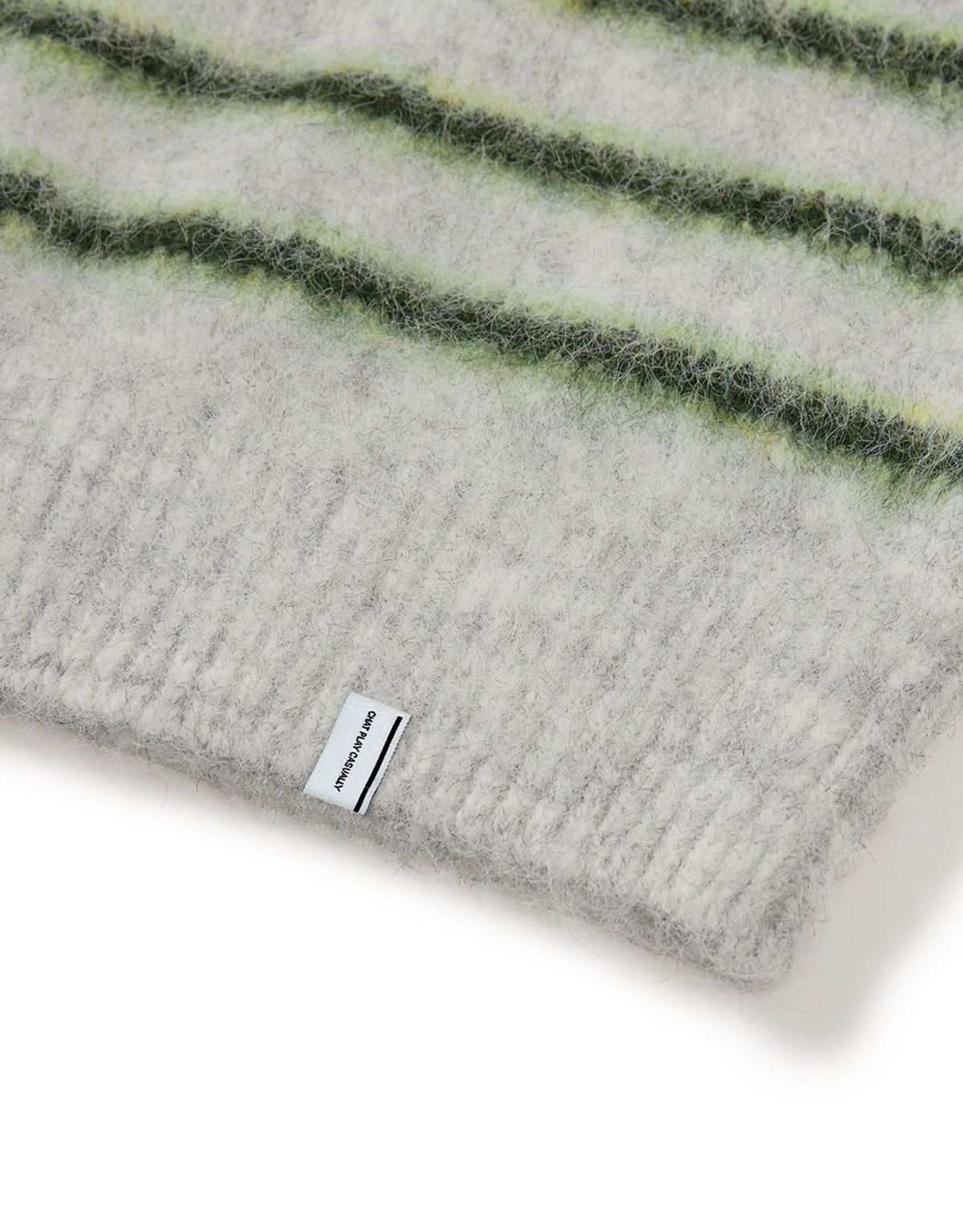 엠엠엘지(MMLG) [Mmlg] HAIRLY STRIPE KNIT (GREY)