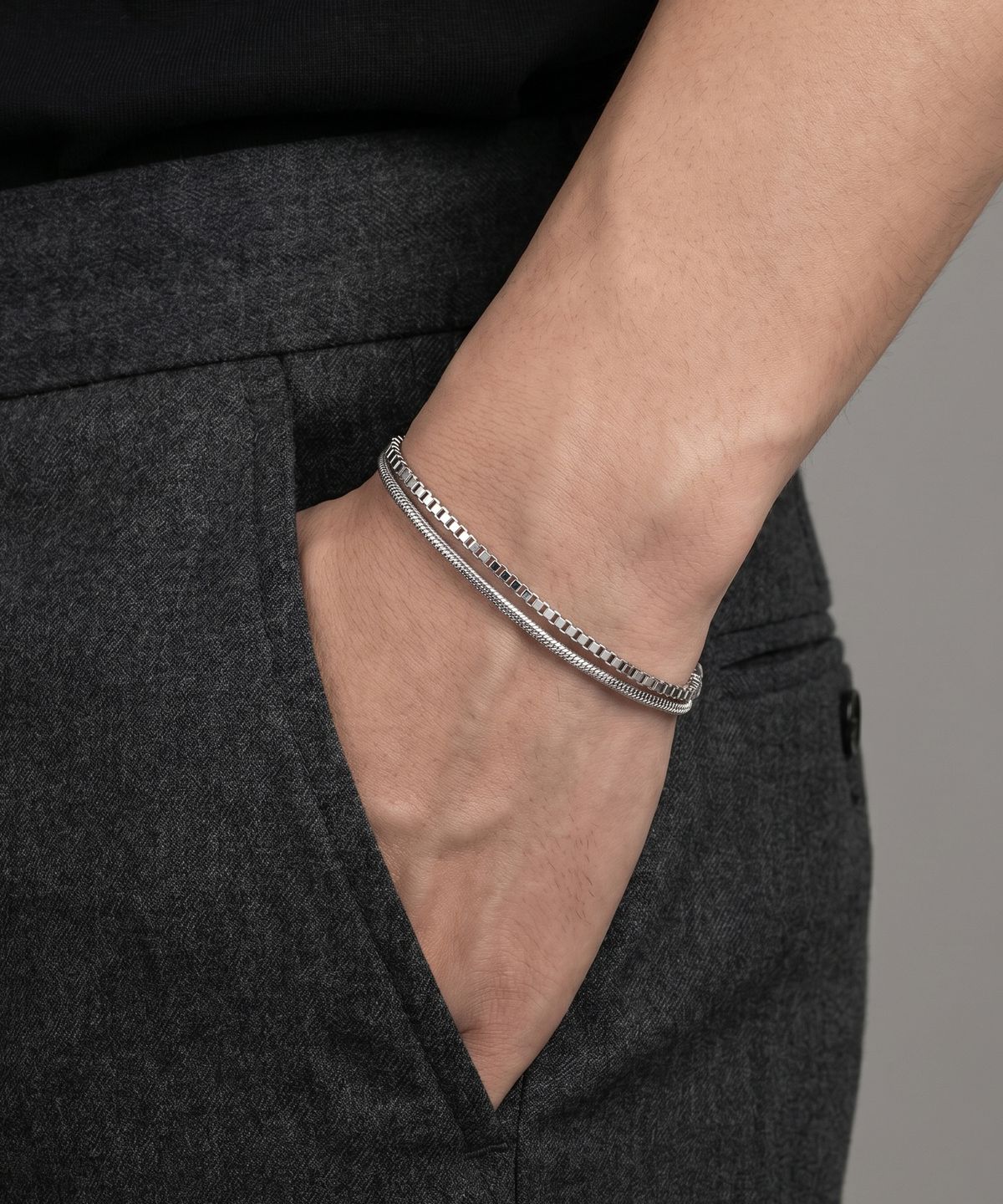 쥴리어스(JULIUS1) two-chain bracelet JSB-011