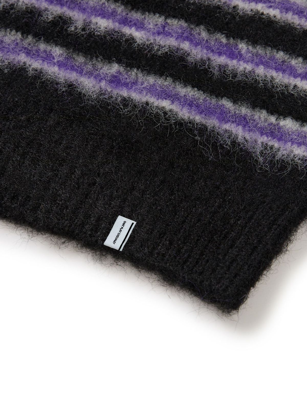 엠엠엘지(MMLG) [Mmlg] HAIRLY STRIPE KNIT (PURPLE)