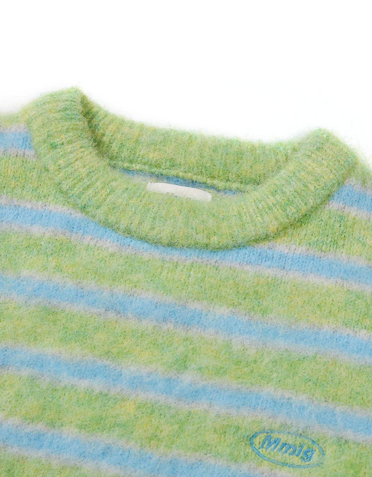 엠엠엘지(MMLG) [Mmlg] HAIRLY STRIPE KNIT (GREEN)