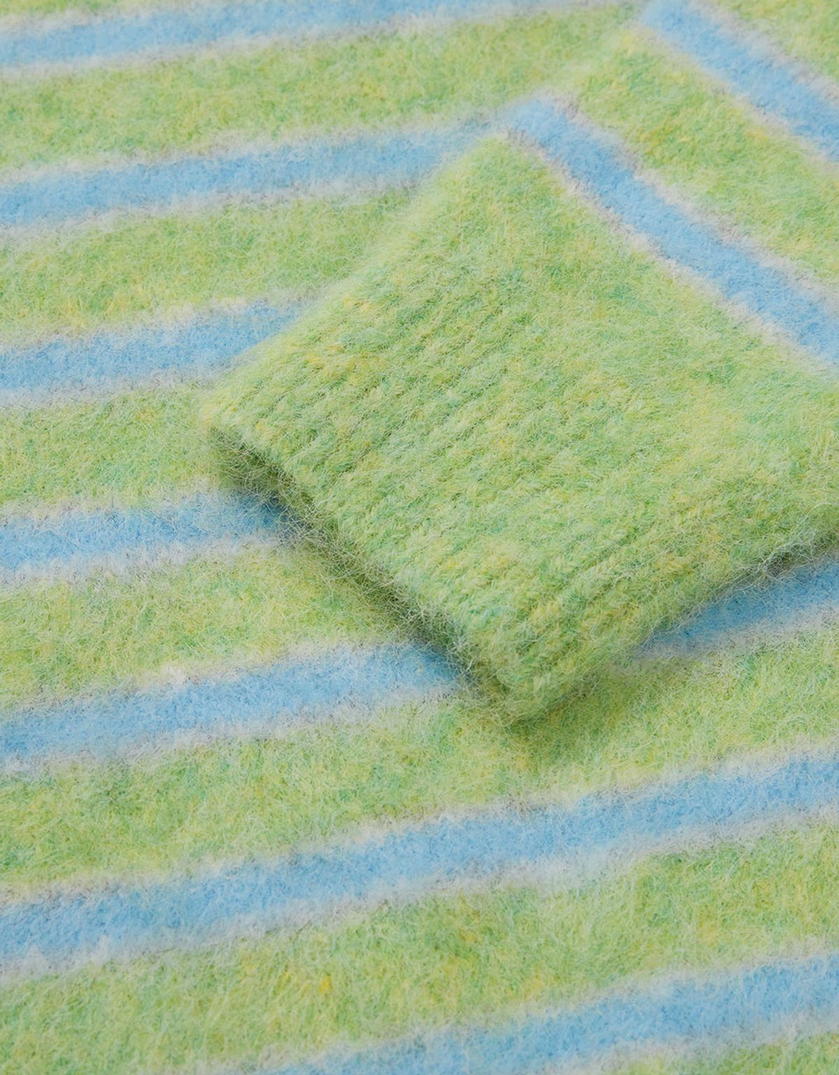 엠엠엘지(MMLG) [Mmlg] HAIRLY STRIPE KNIT (GREEN)