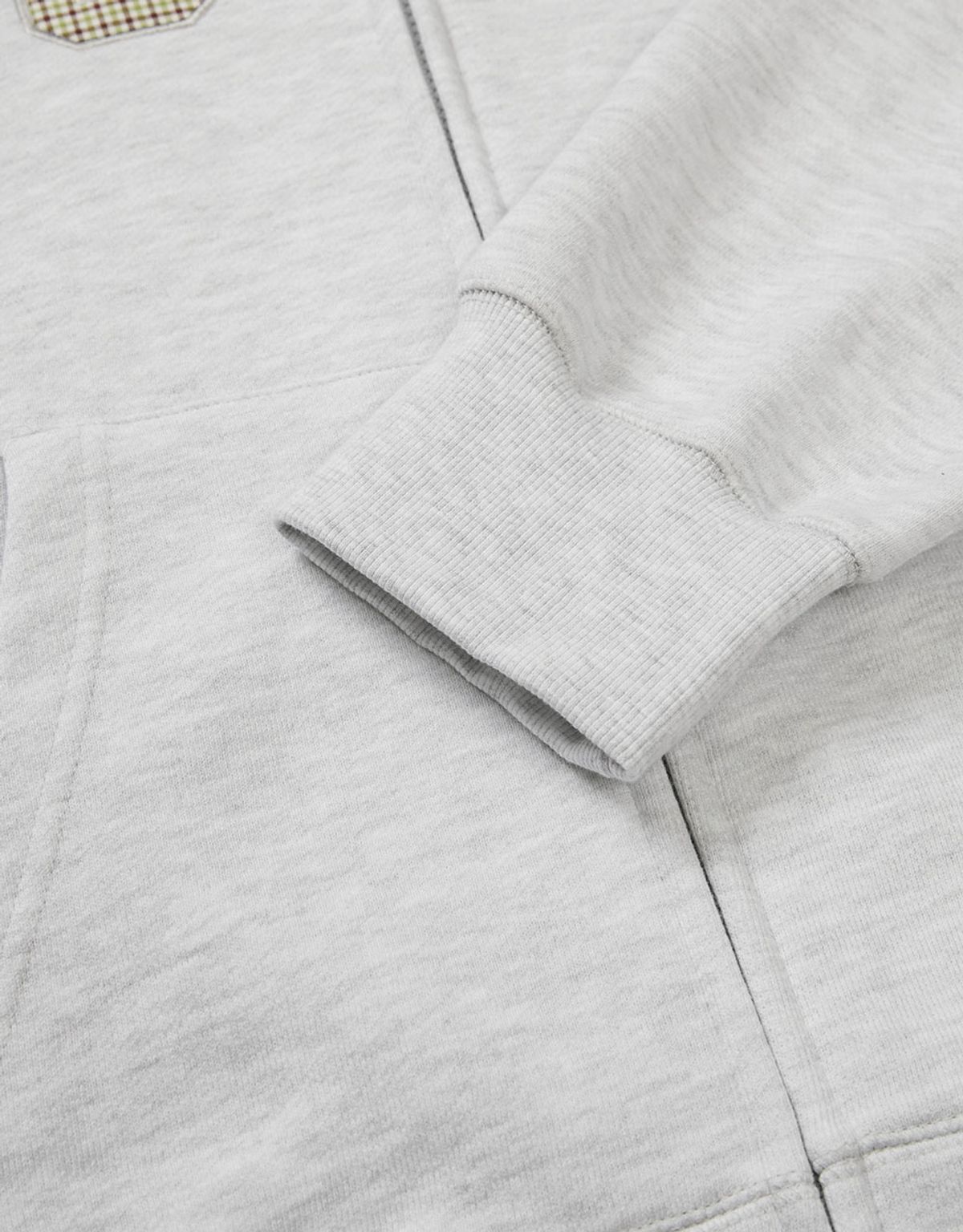 엠엠엘지(MMLG) [Mmlg] CHECK LOGO HOOD ZIP UP (ASH GREY)