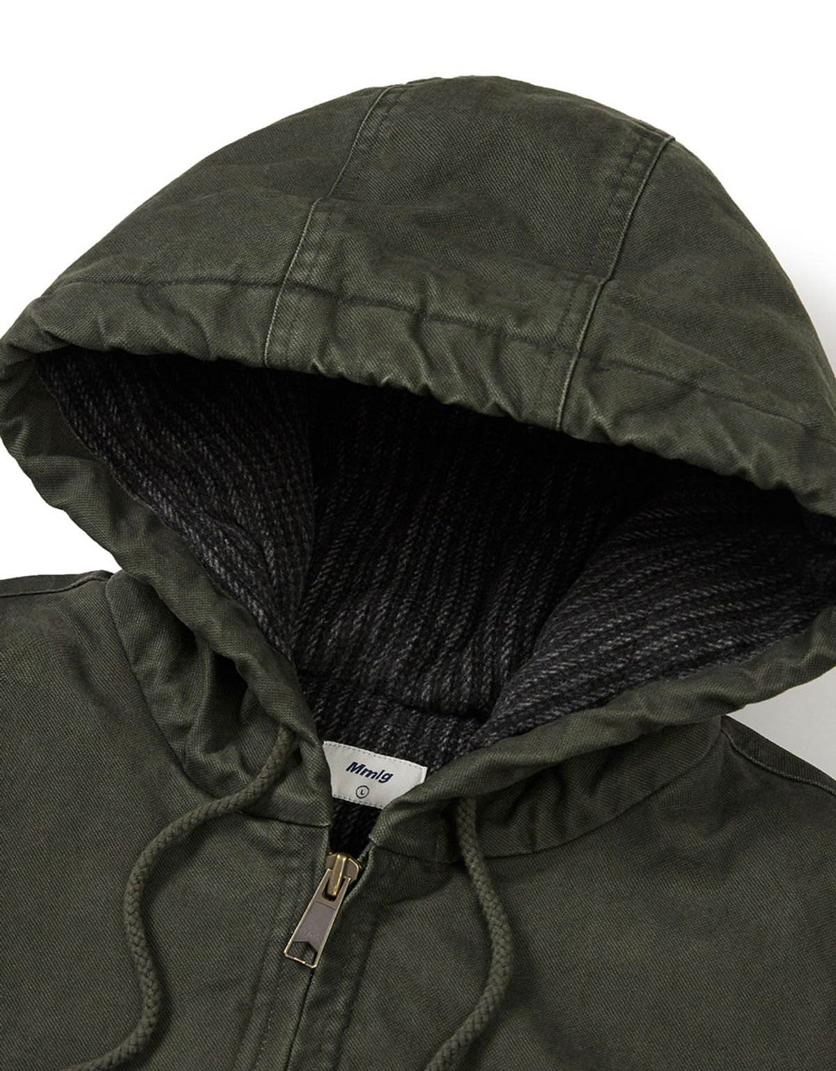 엠엠엘지(MMLG) [Mmlg] WASHED WORKERS HOODIE JACKET (KHAKI)