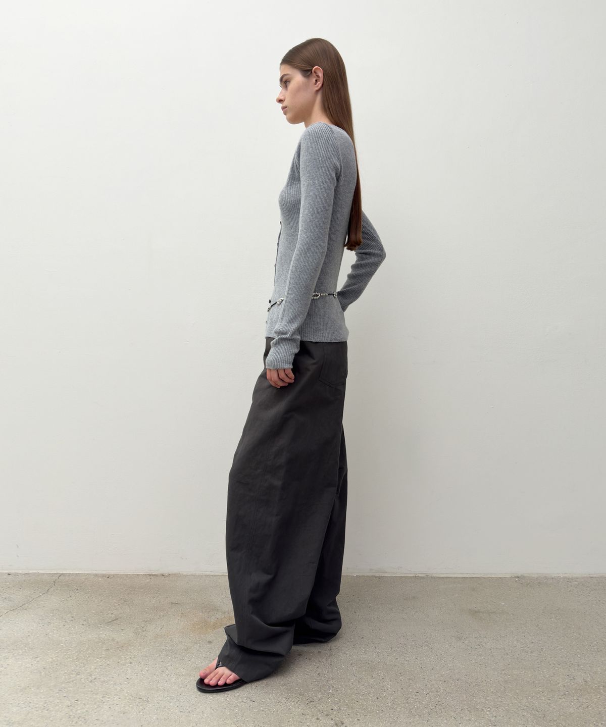 다이애그널(DIAGONAL) DIAGONAL BUTTON KNIT (grey)