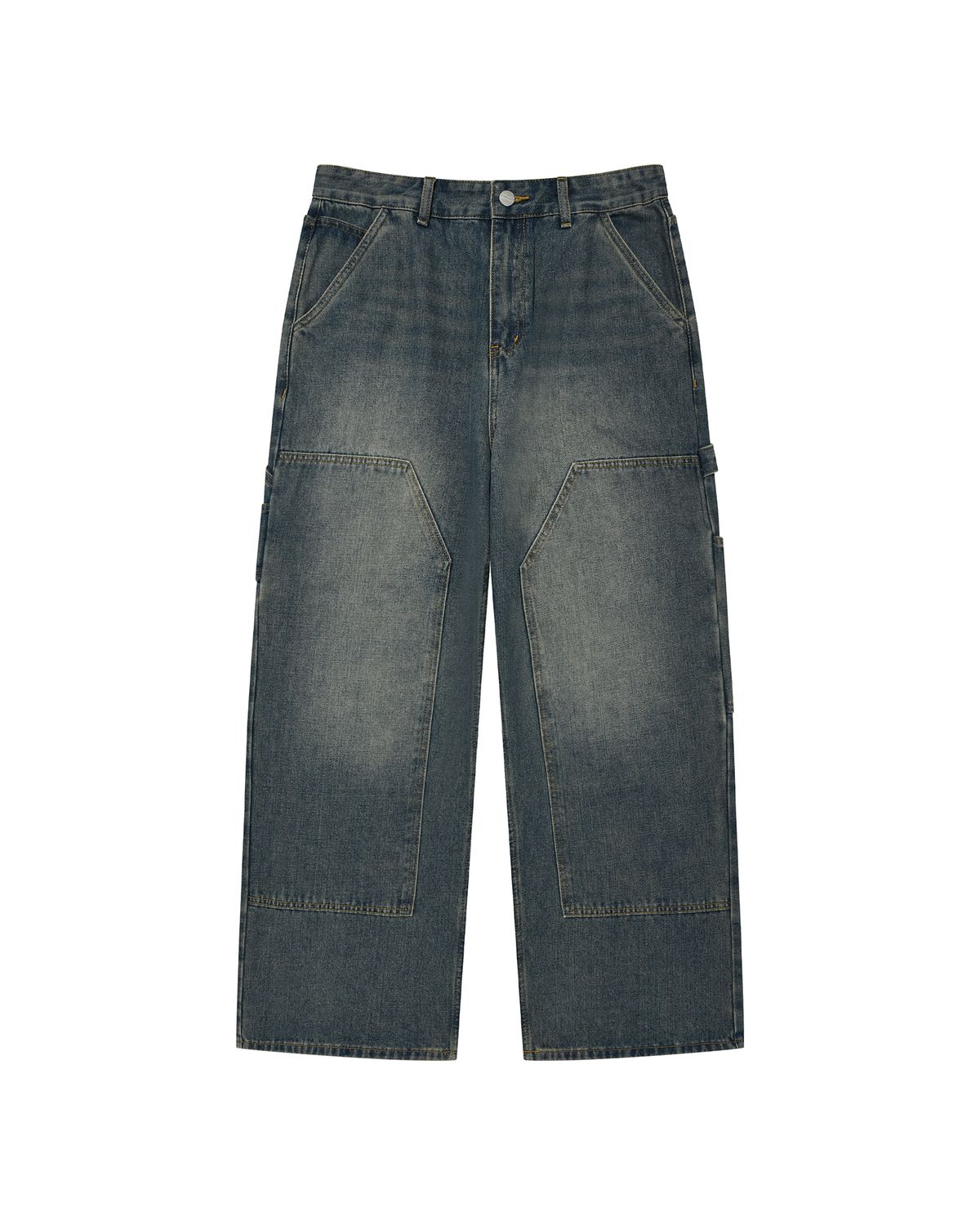 디스펑트(DYSFUNCT) DOUBLE KNEE WASHING DENIM PANTS (BLUE)