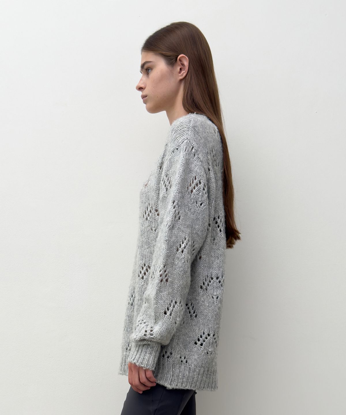 다이애그널(DIAGONAL) POINTELLE OVER KNIT (grey)