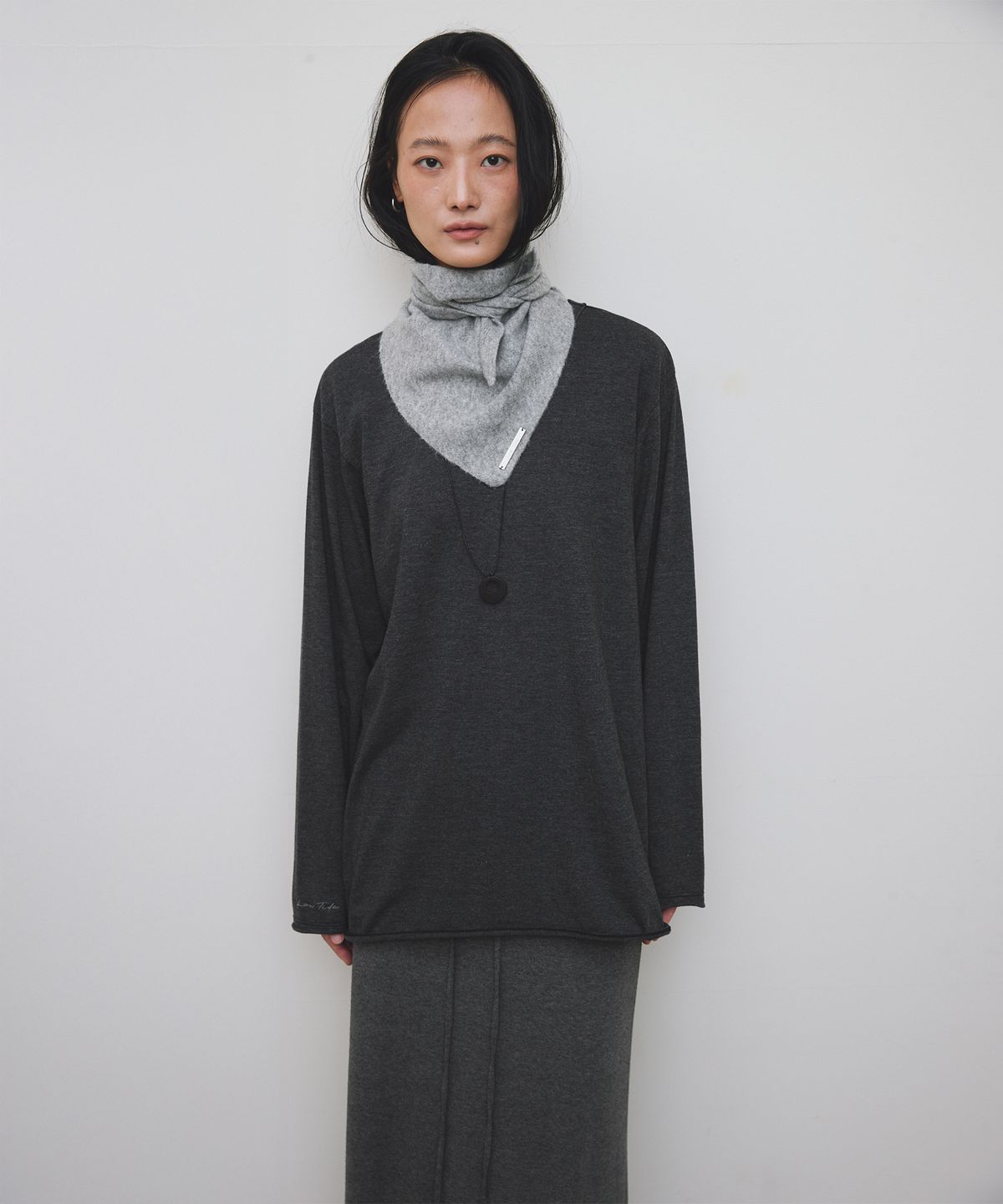 로우타이드(LOW TIDE) WOOL KNIT SCARF [GREY]