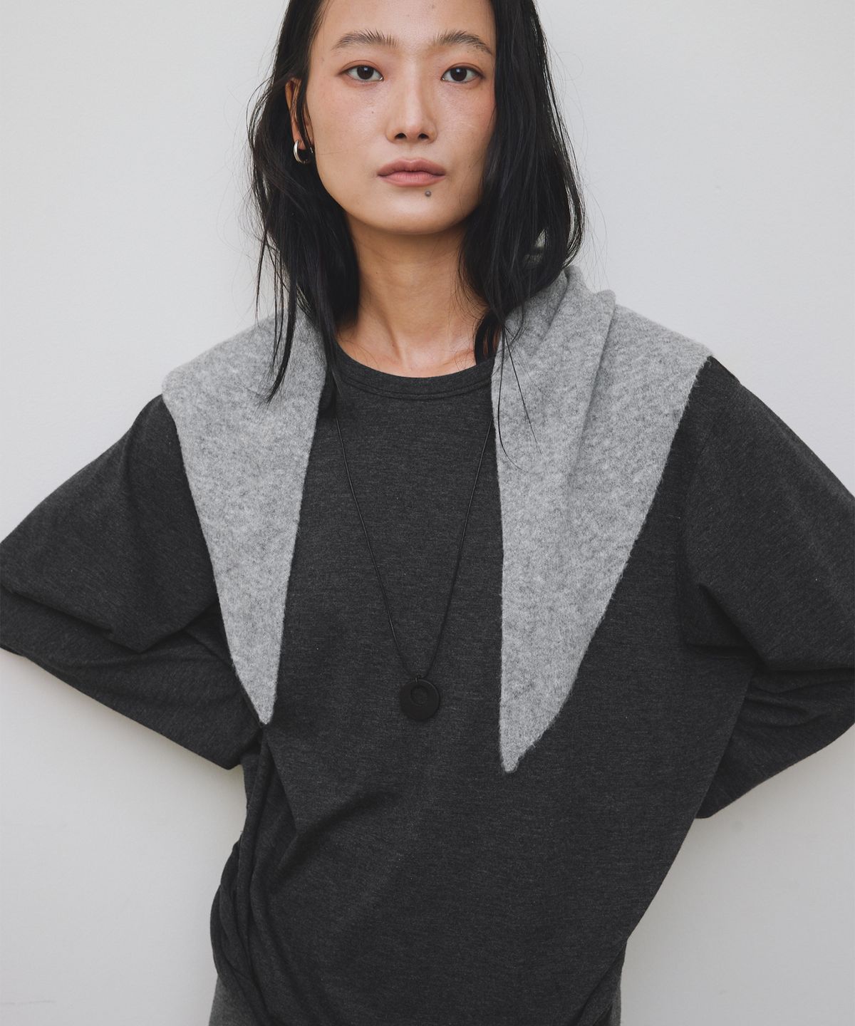 로우타이드(LOW TIDE) WOOL KNIT SCARF [GREY]