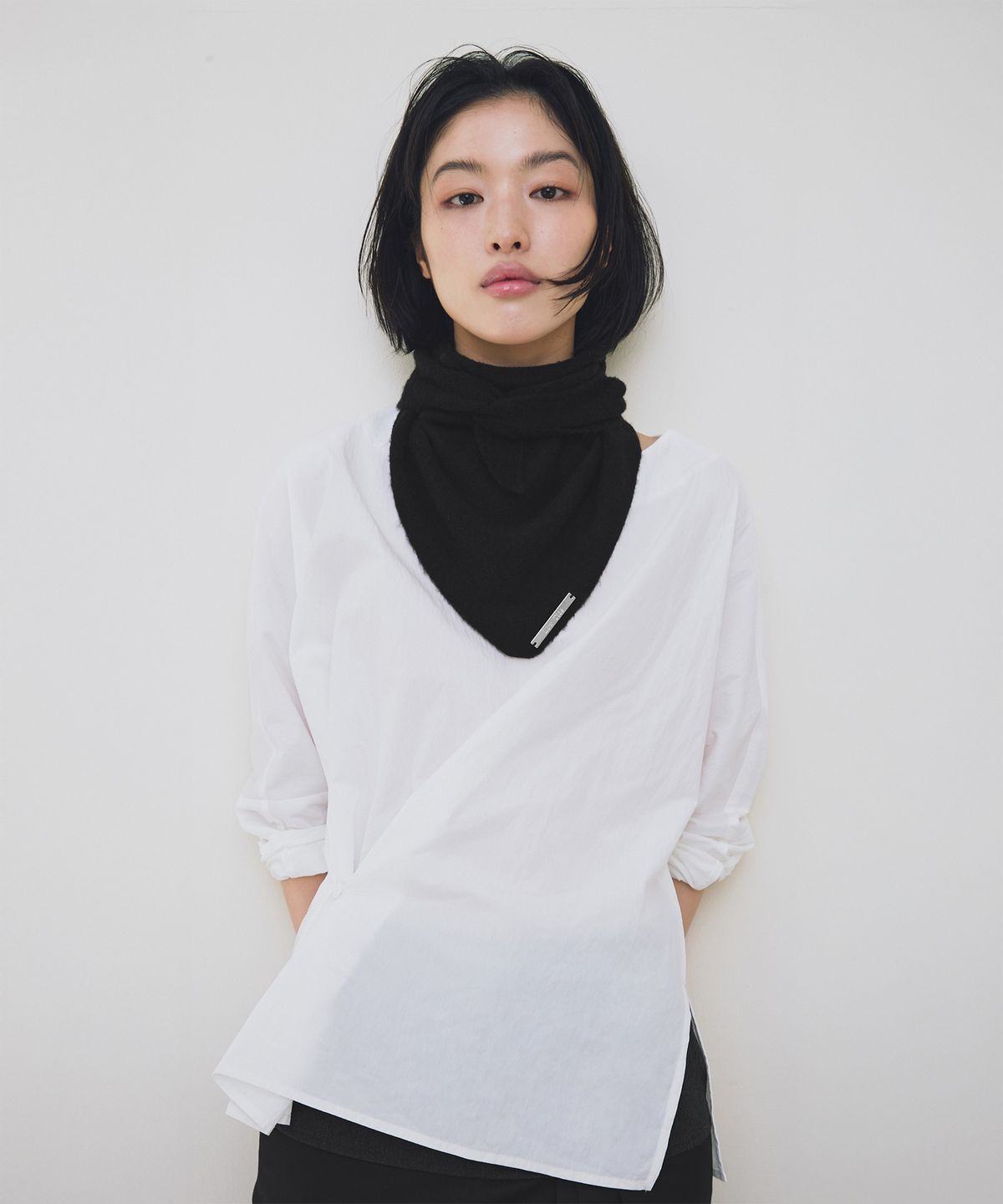 로우타이드(LOW TIDE) WOOL KNIT SCARF [BLACK]