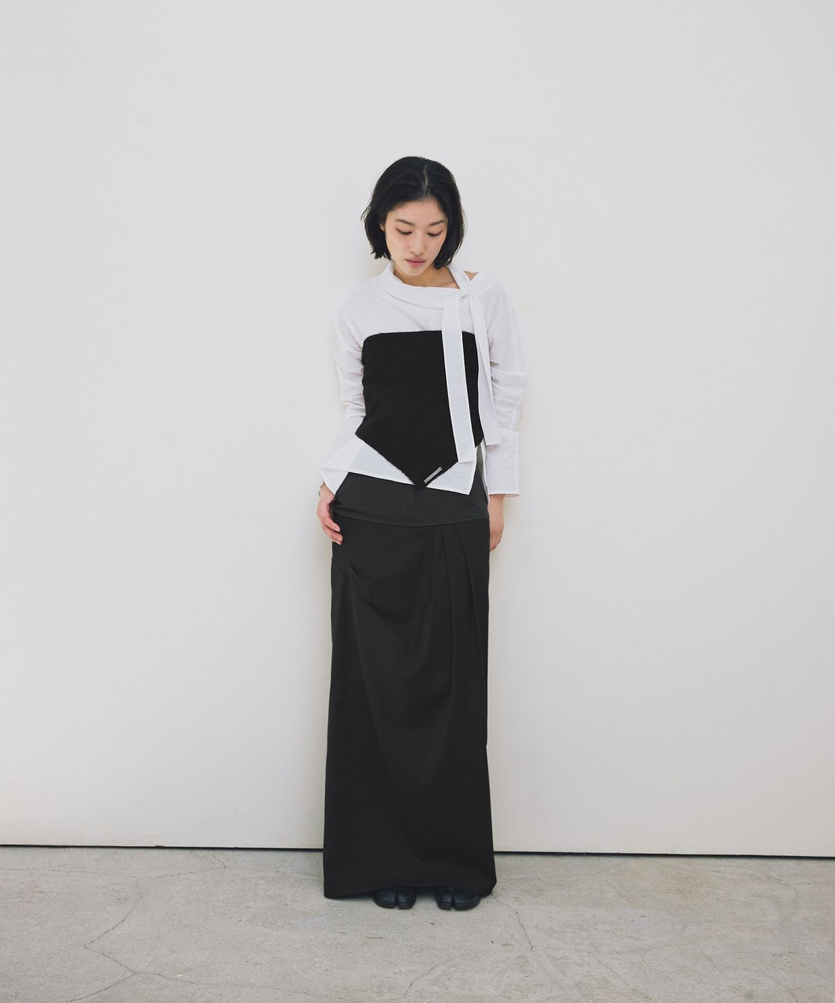 로우타이드(LOW TIDE) WOOL KNIT SCARF [BLACK]