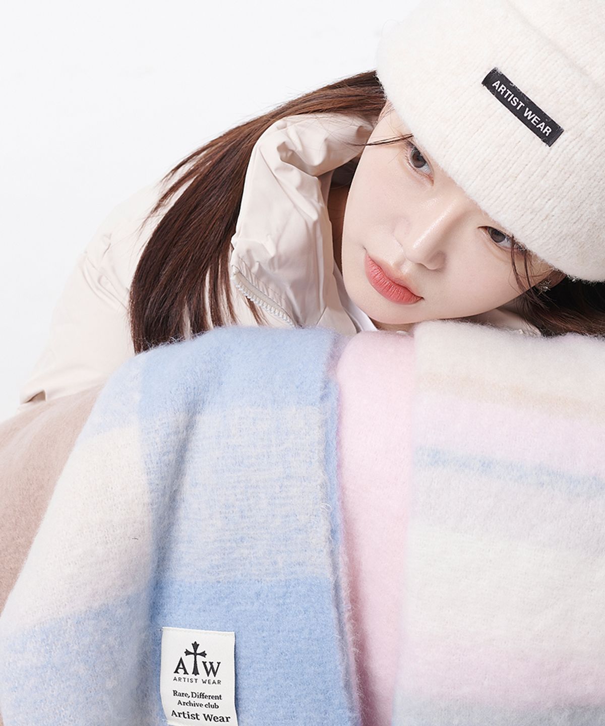 아티스트웨어(ARTISTWEAR) [8COLORS] 와이드 빅체크 머플러