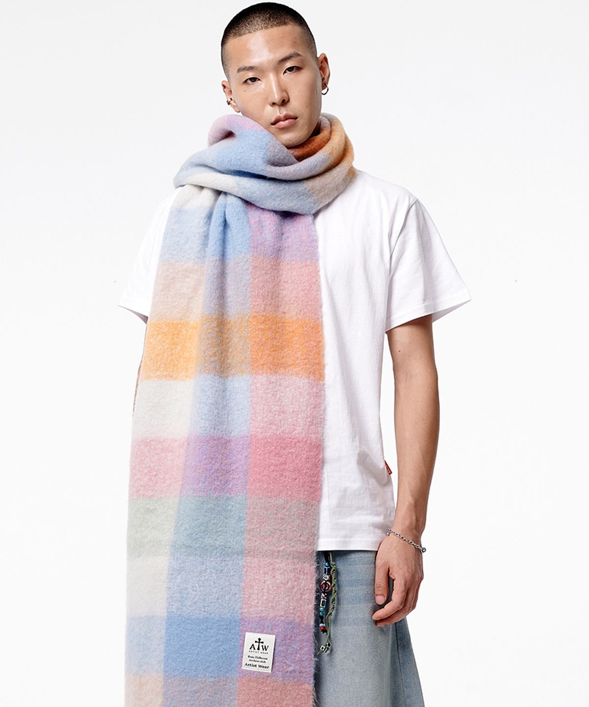 아티스트웨어(ARTISTWEAR) [8COLORS] 와이드 빅체크 머플러