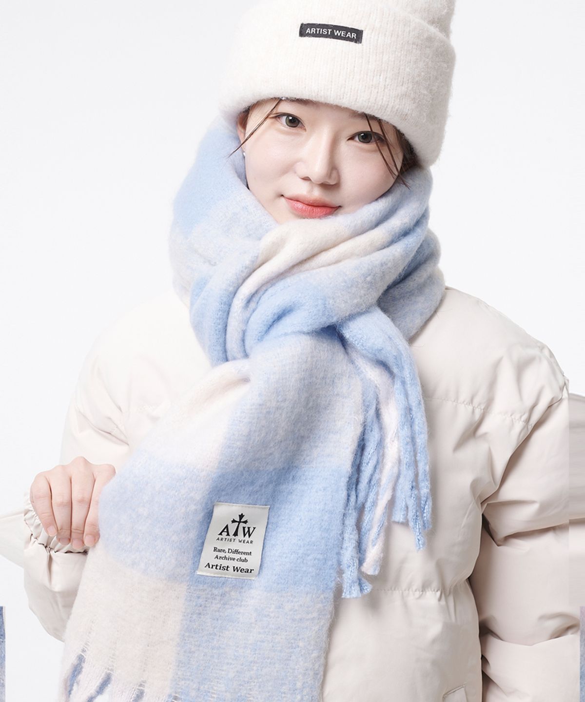 아티스트웨어(ARTISTWEAR) [8COLORS] 와이드 빅체크 머플러