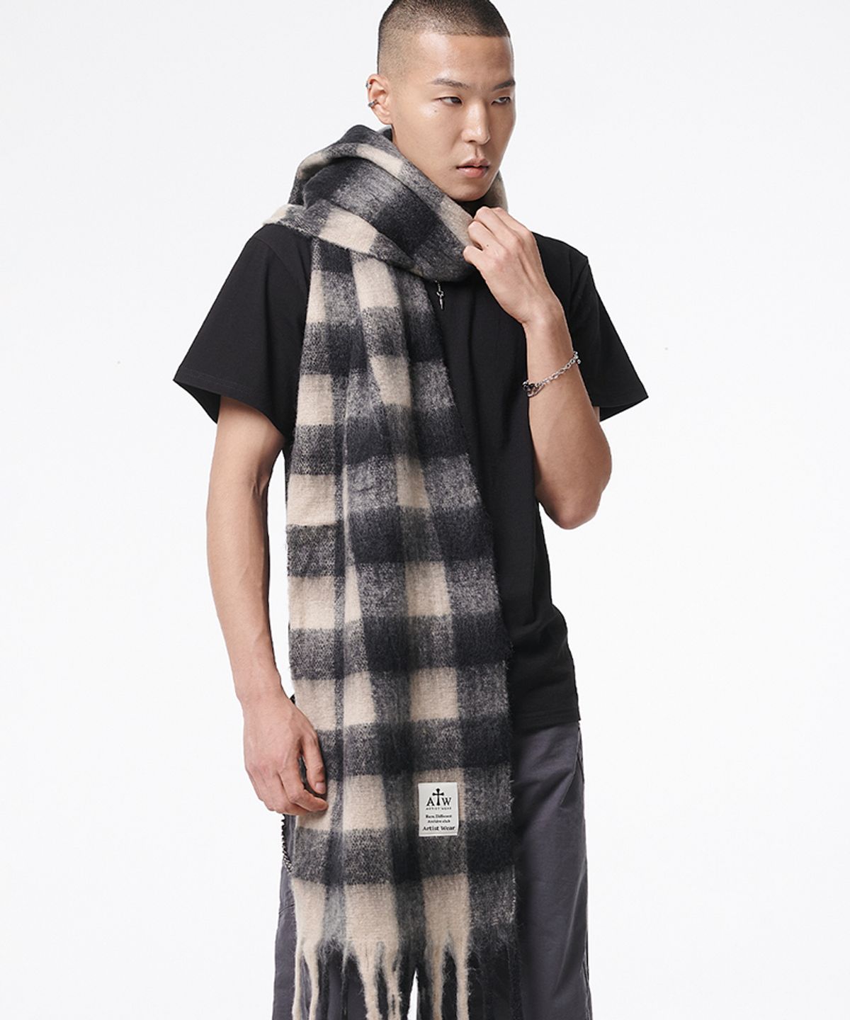 아티스트웨어(ARTISTWEAR) [8COLORS] 와이드 빅체크 머플러