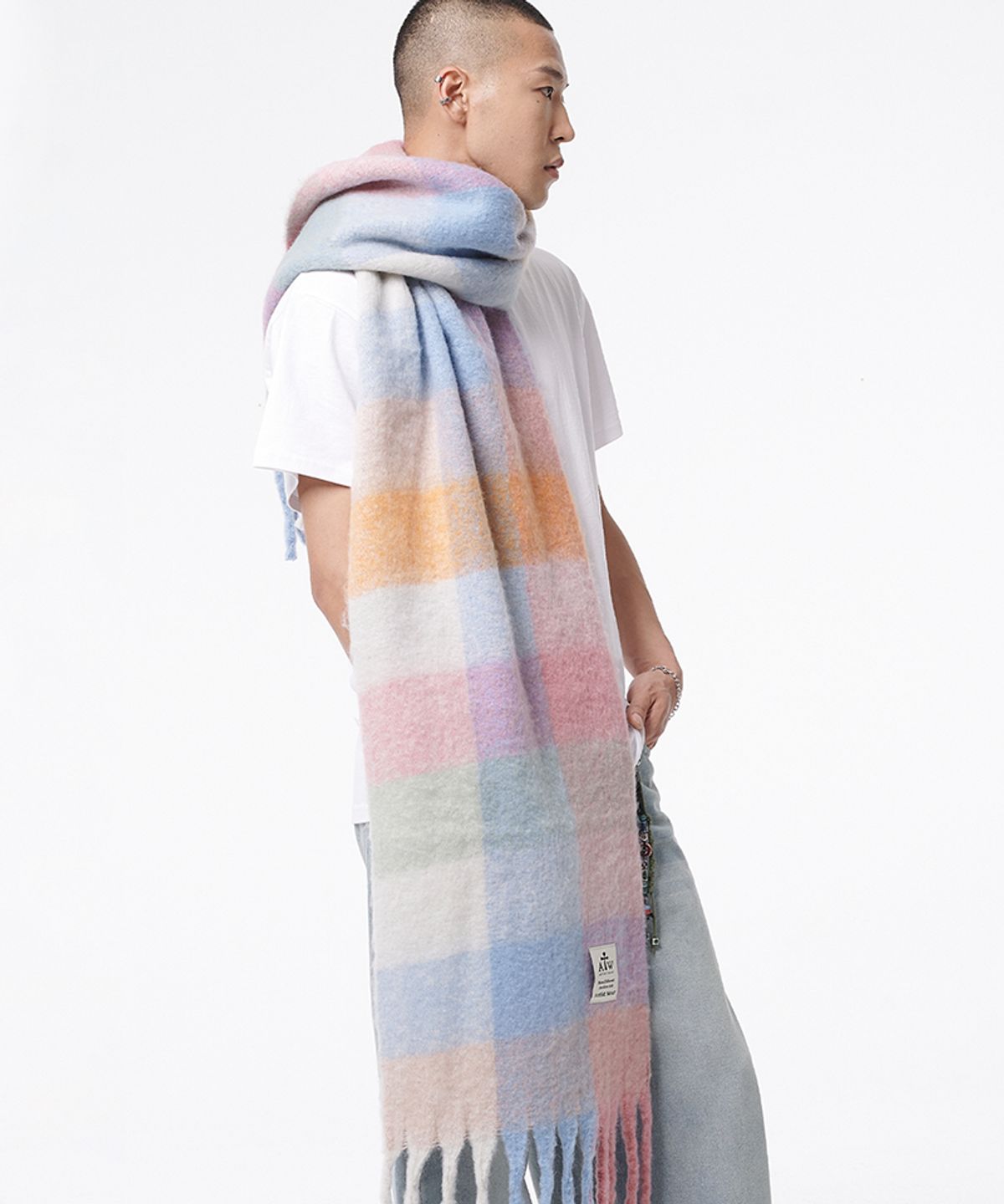 아티스트웨어(ARTISTWEAR) [8COLORS] 와이드 빅체크 머플러