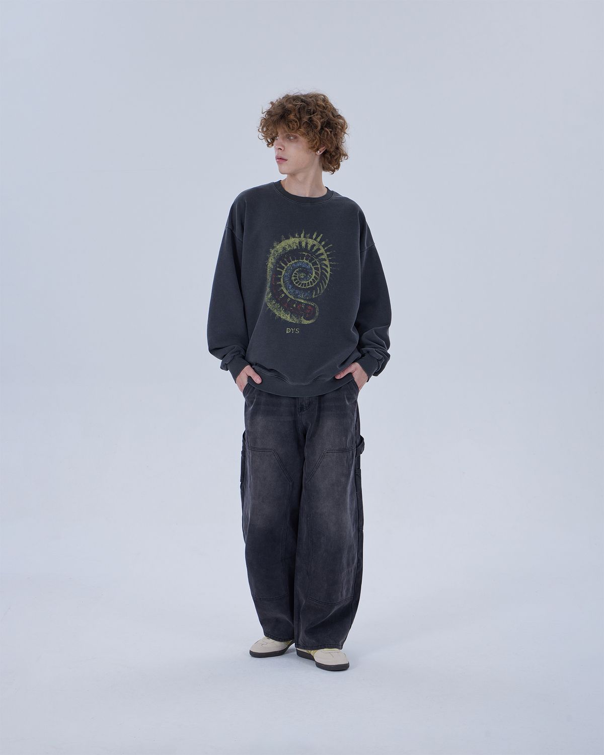 디스펑트(DYSFUNCT) DOUBLE KNEE WASHING DENIM PANTS (BLACK)