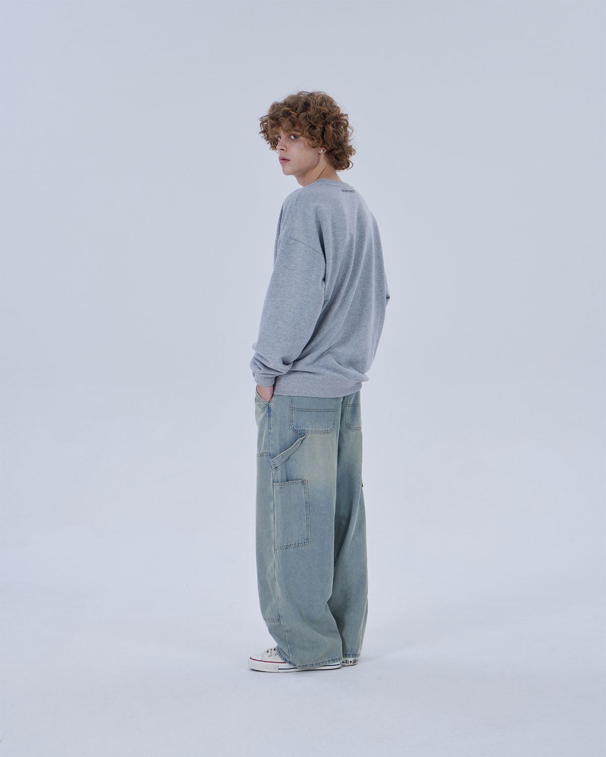디스펑트(DYSFUNCT) DOUBLE KNEE WASHING DENIM PANTS (LIGHT BLUE)